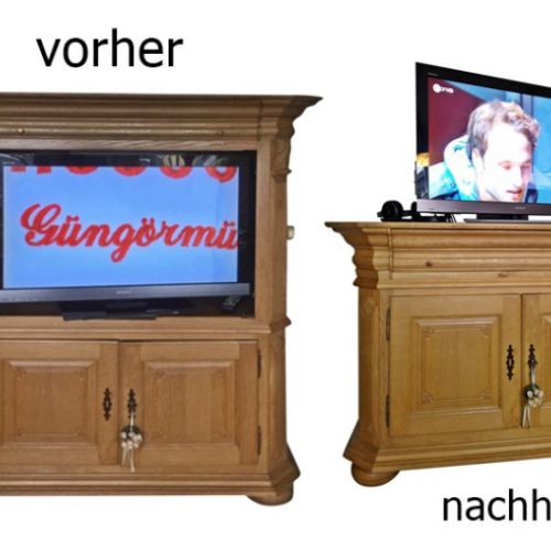 TV Schrank Eiche Massiv